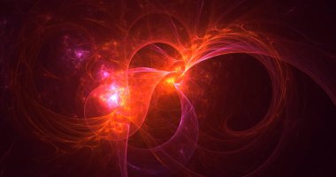 3B soyut renkli fraktal ışık arkaplanı oluşturma