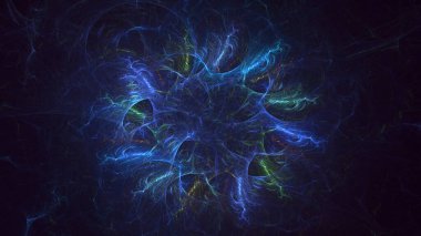 Soyut fraktal ışık arkaplanı 3 boyutlu oluşturuluyor