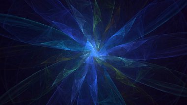 Soyut fraktal ışık arkaplanı 3 boyutlu oluşturuluyor
