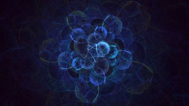 Soyut çok renkli fraktal ışık arkaplanı 3B görüntüleme