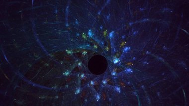 3B soyut renkli fraktal ışık arkaplanı oluşturma