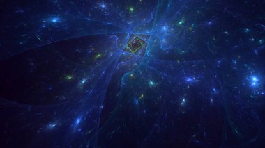 3B soyut renkli fraktal ışık arkaplanı oluşturma