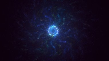 Soyut çok renkli fraktal ışık arkaplanı 3B görüntüleme