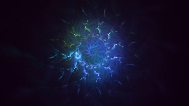 Soyut çok renkli fraktal ışık arkaplanı 3B görüntüleme