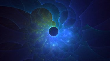 Soyut çok renkli fraktal ışık arkaplanı 3B görüntüleme