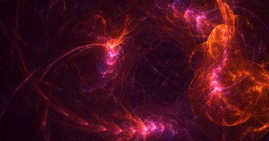 Soyut fraktal ışık arkaplanı 3 boyutlu oluşturuluyor
