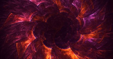 Soyut fraktal ışık arkaplanı 3 boyutlu oluşturuluyor