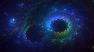 Soyut fraktal ışık arkaplanı 3 boyutlu oluşturuluyor