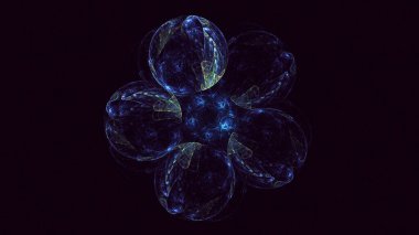 Soyut fraktal ışık arkaplanı 3 boyutlu oluşturuluyor