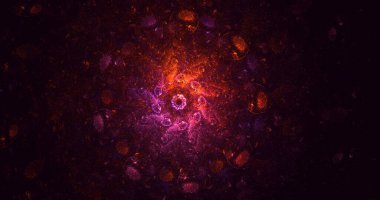 Soyut fraktal ışık arkaplanı 3 boyutlu oluşturuluyor