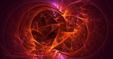 Soyut fraktal ışık arkaplanı 3 boyutlu oluşturuluyor
