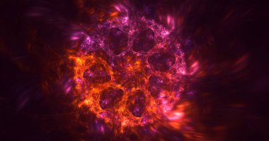 3D görüntüleme teknolojisi soyut fraktal arkaplan