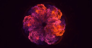 3D görüntüleme teknolojisi soyut fraktal arkaplan