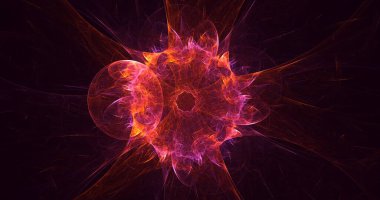 3B soyut renkli fraktal ışık arkaplanı oluşturma