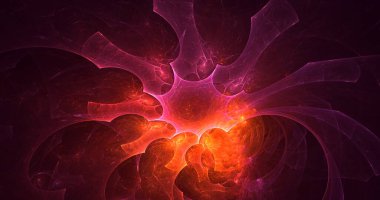 Soyut fraktal ışık arkaplanı 3 boyutlu oluşturuluyor