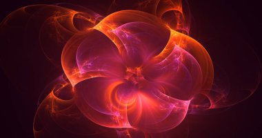 Soyut fraktal ışık arkaplanı 3 boyutlu oluşturuluyor