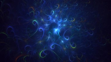 Soyut fraktal ışık arkaplanı 3 boyutlu oluşturuluyor