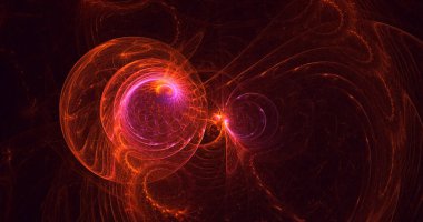 Soyut çok renkli fraktal ışık arkaplanı 3B görüntüleme