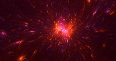 Soyut çok renkli fraktal ışık arkaplanı 3B görüntüleme