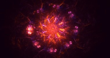 3D görüntüleme teknolojisi soyut fraktal arkaplan