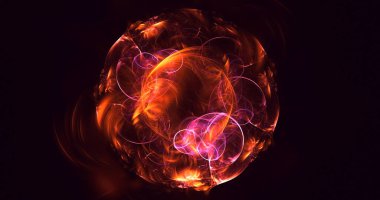 3D görüntüleme teknolojisi soyut fraktal arkaplan