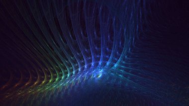 3D görüntüleme teknolojisi soyut fraktal arkaplan