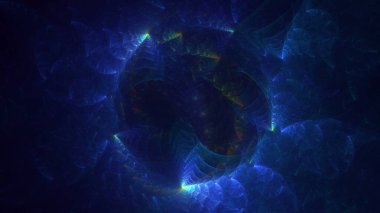 3D soyut çok renkli süpernova fraktal ışık arkaplanı oluşturma