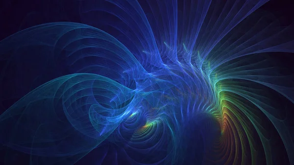 3Dレンダリング抽象的な多色超新星フラクタルライト背景 — ストック写真
