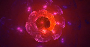 Soyut fraktal ışık arkaplanı 3 boyutlu oluşturuluyor