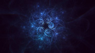 Soyut fraktal ışık arkaplanı 3 boyutlu oluşturuluyor