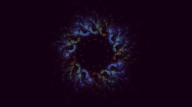 3B soyut renkli fraktal ışık arkaplanı oluşturma