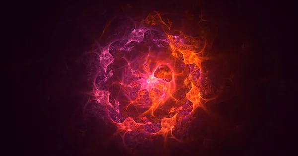 Renderelés Absztrakt Multikolor Supernova Fraktál Fény Háttér — Stock Fotó