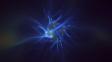 3D soyut çok renkli süpernova fraktal ışık arkaplanı oluşturma