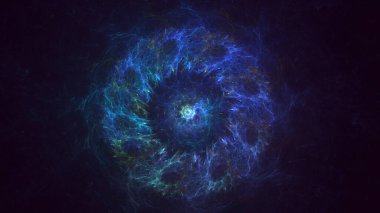 3D soyut çok renkli süpernova fraktal ışık arkaplanı oluşturma