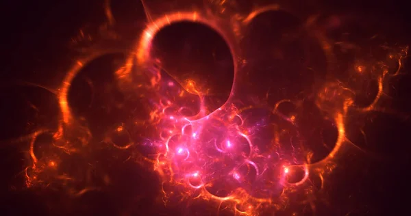 三维渲染抽象的多色超新星分形背景 — 图库照片