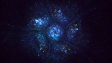 3B soyut renkli fraktal ışık arkaplanı oluşturma