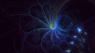 3B soyut renkli fraktal ışık arkaplanı oluşturma