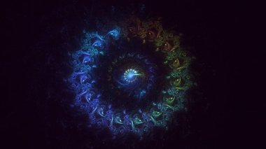 3D soyut çok renkli süpernova fraktal ışık arkaplanı oluşturma