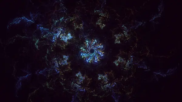 Weergave Abstracte Multicolor Supernova Fractal Licht Achtergrond — Stockfoto