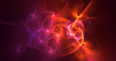 3B soyut renkli fraktal ışık arkaplanı oluşturma