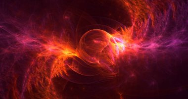 3B soyut renkli fraktal ışık arkaplanı oluşturma