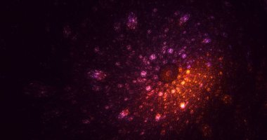 Soyut fraktal ışık arkaplanı 3 boyutlu oluşturuluyor