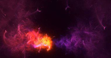 3B, soyut fantezi ışık fraktal arkaplanı oluşturma