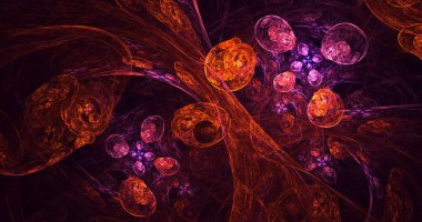 Soyut fraktal ışık arkaplanı 3 boyutlu oluşturuluyor