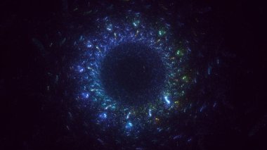 Soyut fraktal ışık arkaplanı 3 boyutlu oluşturuluyor