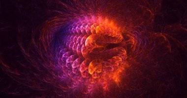 Soyut fraktal ışık arkaplanı 3 boyutlu oluşturuluyor