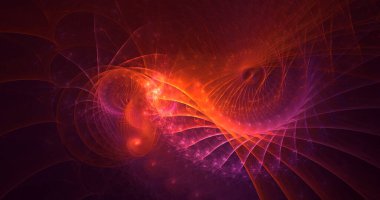 Soyut fraktal ışık arkaplanı 3 boyutlu oluşturuluyor