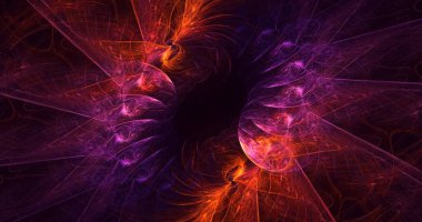 Soyut çok renkli fraktal ışık arkaplanı 3B görüntüleme