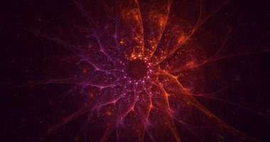 Soyut çok renkli fraktal ışık arkaplanı 3B görüntüleme
