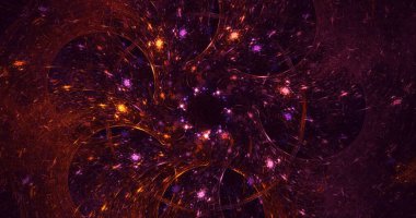 Soyut fraktal ışık arkaplanı 3 boyutlu oluşturuluyor